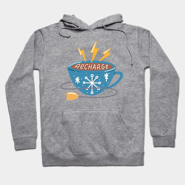 Recharge Coffee Cup Hoodie by TheMoodyDecor